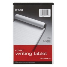Mead 70102 100-Sheet Ruled Writing Tablet Notepad 3.75 x 6.12 in. Pack of 6 