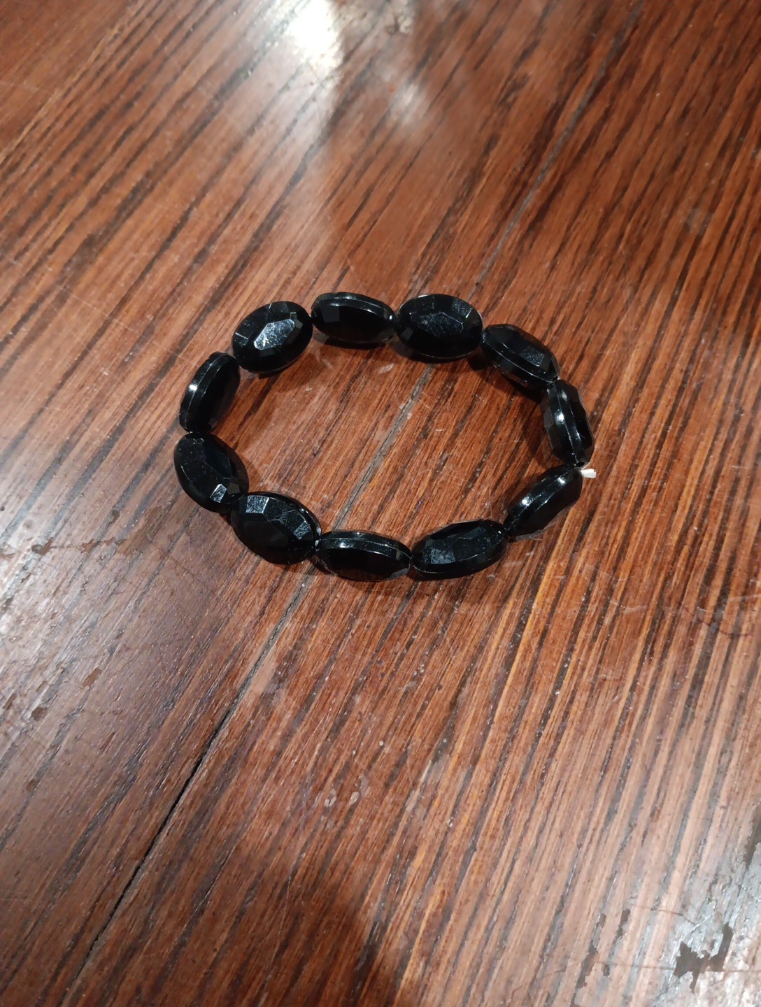Black Beaded Stretch Bracelet