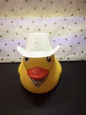 6in Large Rubber Duck Yellow with white hat