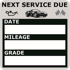 Oil Change Stickers, Static Cling 120 Count 2x2 Inches Inches, Black
