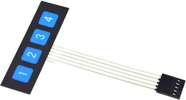Membrantastatur 1X4 Tasten Mit Kleber - Matrix Keypad Keyboard Key Arduino-image