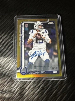 2025 Topps Chrome - Rookie Autographs Riley Leonard #RA-RL Gold Refractor /50...