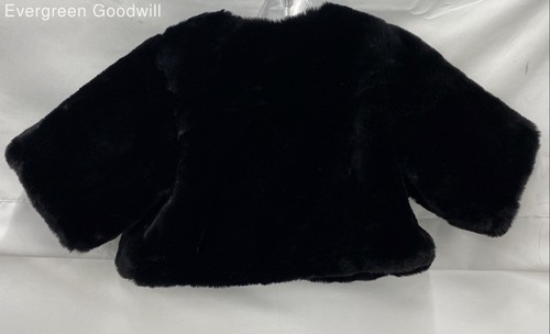 Kate Spade Kids Black Faux Fur Short Jacket Size 140/10Y - Picture 2 of 5