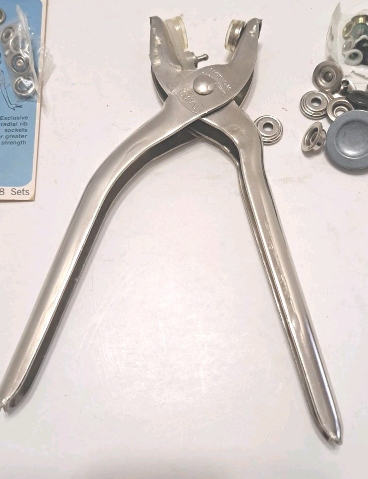 Vintage SCOVILL Riveter Tool USA Leather Making Grommet Punch With ...