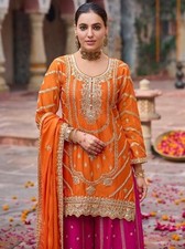 Salwar Kameez Pakistani Indian Wedding Party Wear Dress Bollywood Sharara Suit