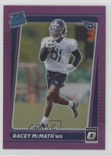 2021 Panini Donruss Rated Rookie Optic Holo Purple Preview Racey McMath fm0