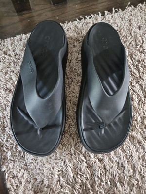 Crocs Women's 10 Platform Flip Flops Getaway Sandals Black Beach