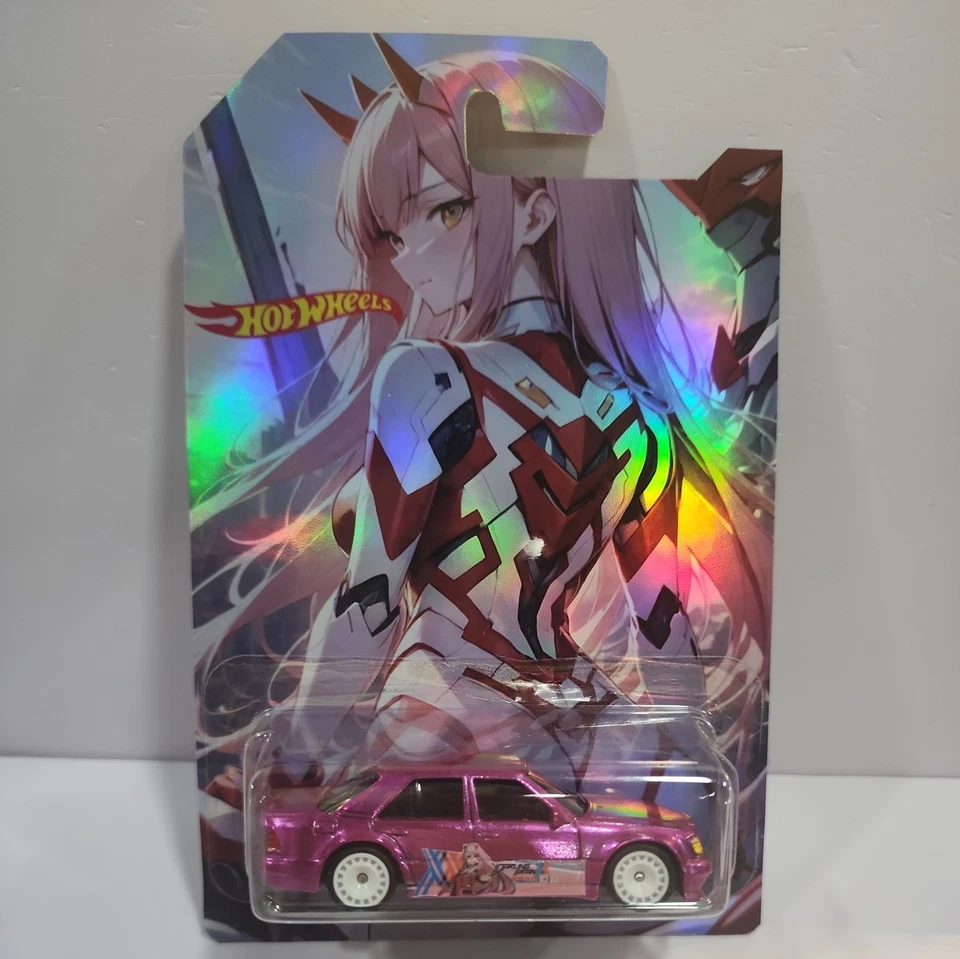Spectraflame pink Anime Zero Two Hotwheels Custom  Mercedes-Benz 500E GRX 59!!!! - Image 2 of 4