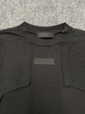 Essentials Fear of God Black Patch Box Logo T Shirt Boxy Cropped Fit Sz Med