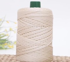 3mm Colored Cotton Cord Twisted Woven Rope Hollow Thread Craft Decorative DIY