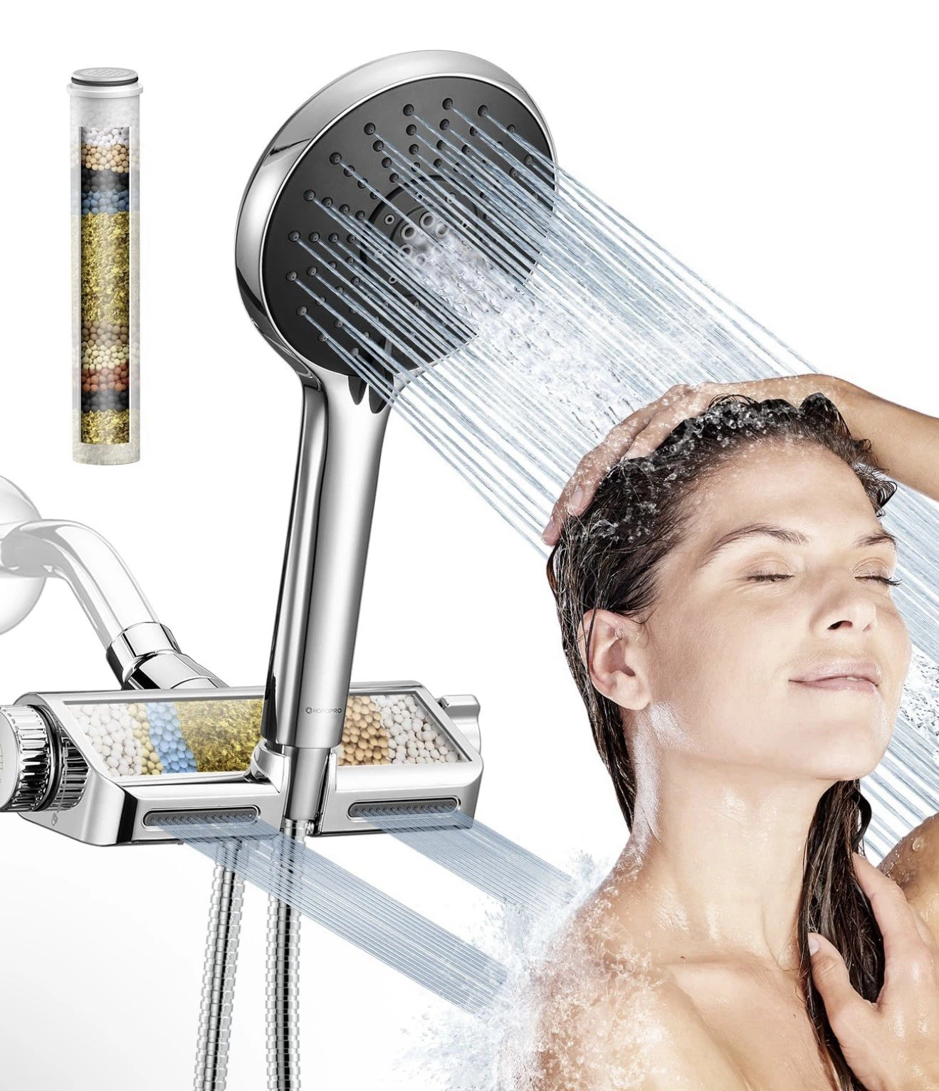 Hopopro Filtered Spa Shower Head Combo