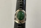 Vintage Sterling Silver 925  And Green Turquoise Ring - Size 5.5-