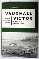 VAUXHALL Victor F Models 1957-61 Car Manual Handbook OLYSLAGER 1962 #19