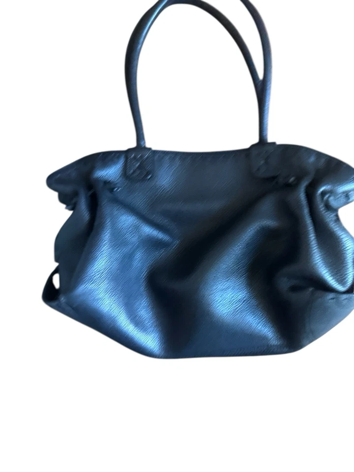 FATTO A MANO by CARLOS FALCHI BLACK PEBBLED LEATHER HOBO SHOULDER HANDBAG - Image 3 of 4