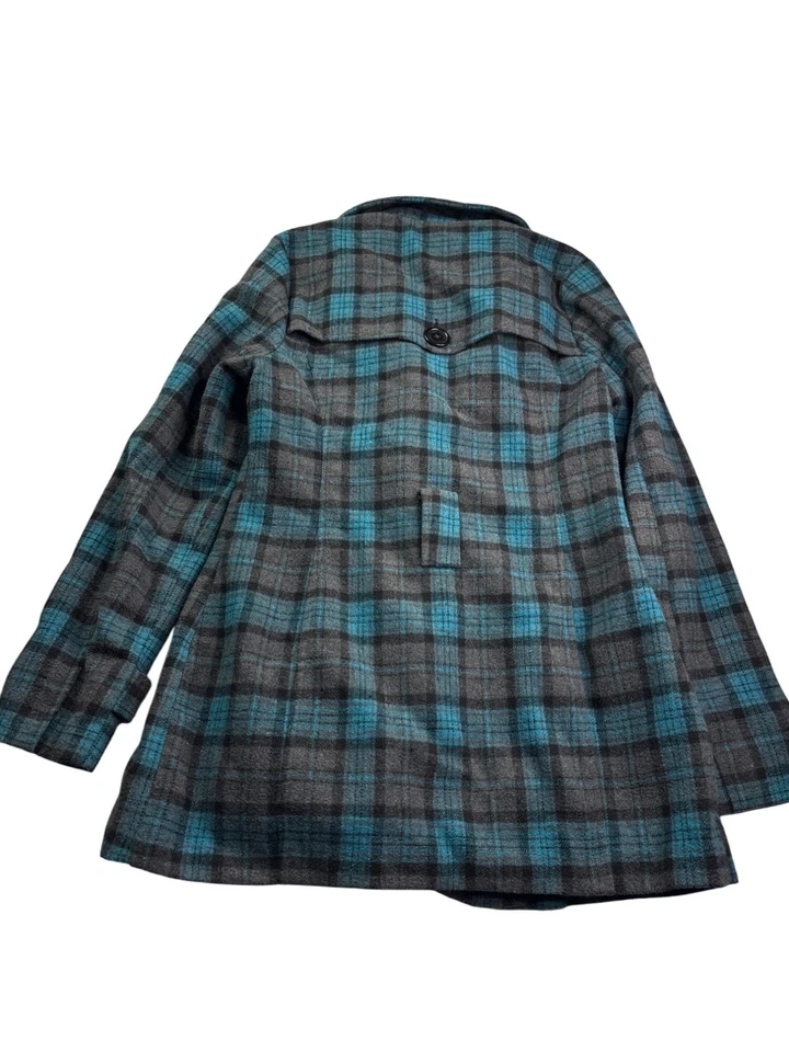 Vintage Y2K JouJou Plaid Wool Blend Double Breasted Womens Peacoat Jacket Size M - Image 4 of 4