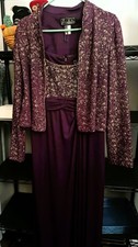 Alex Evenings 2-Piece Set   Glitter Bodice Dress  Matching Jacket Size 12 