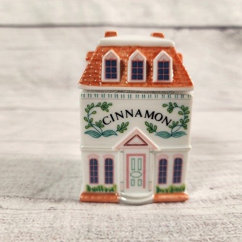 Vintage 1989 Lenox Spice Village Cinnamon Fine Porcelain House Spice Jar Lid