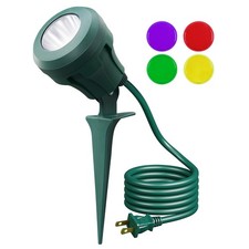EDISHINE Christmas Spotlight, LED Outdoor Landscape Light with 4 Color Lenses
