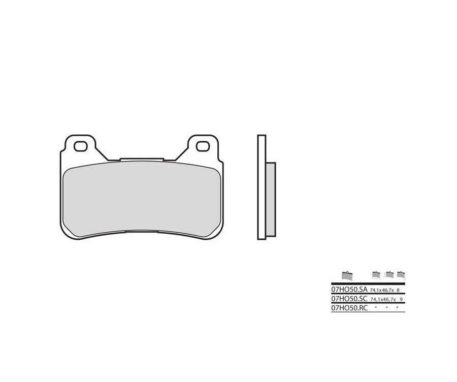 Plaquettes de frein Brembo 07HO50RC en carbone céramique pour moto