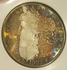 1880 S Morgan Silver Dollar - BU, Fully toned on both sides, colorful tones 5209