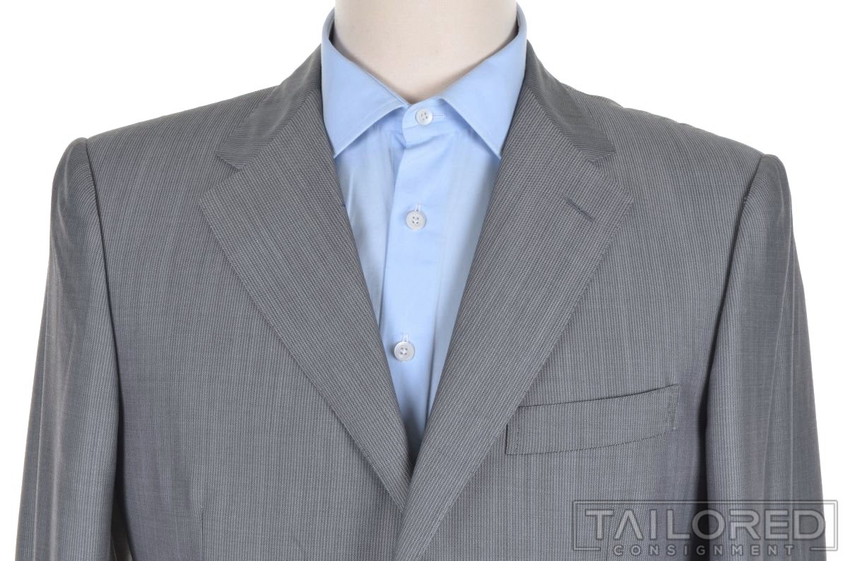 CORNELIANI Solid Gray Striped Wool Blazer Sport C… - image 3