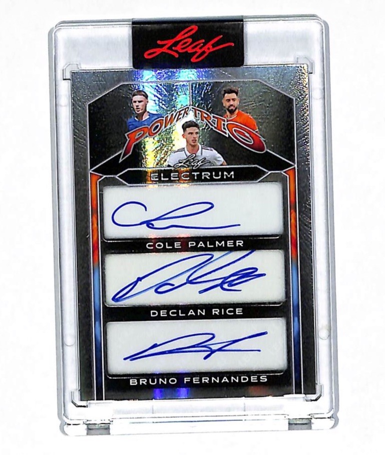 2025 Leaf Electrum 1/1 Auto Card Cole Palmer Declan Rice Bruno Fernandes 