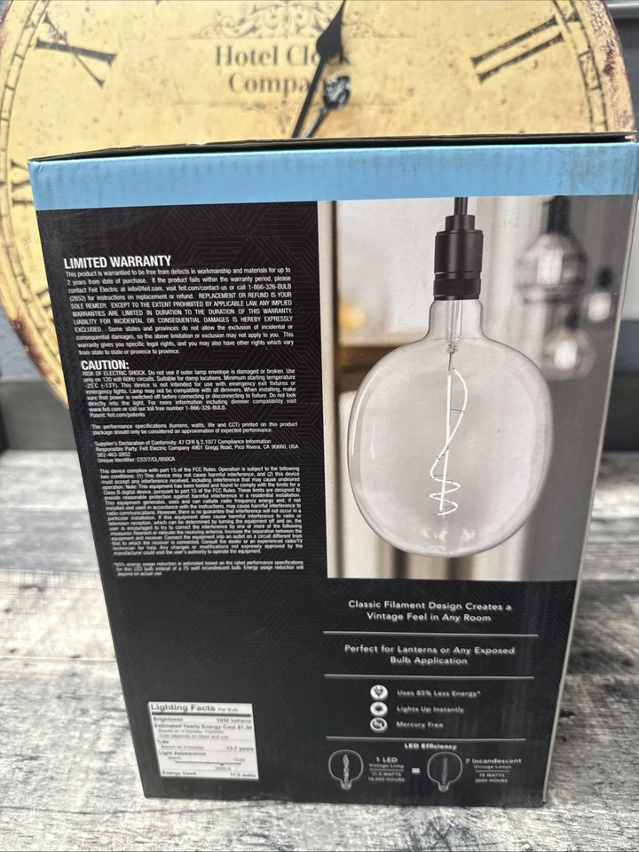 Feit Electric 75W Equivalent Dimmable Curve Filament LED Bulb 5000K FAST SHIP - Image 2 of 2