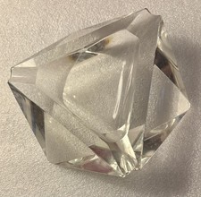 Vintage Art Deco Geometric Multi-Faceted glass Ashtray Heavy 