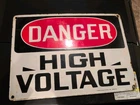 Vintage Porcelain Danger High Voltage Porcelain Safety Sign Industrial Shop