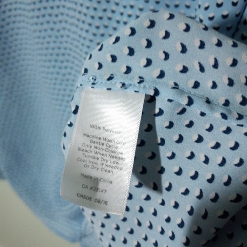 Talbots Blouse Top size 1X, Blue Black Polka Dot Flowy Tunic Classic Career - Foto 7 di 9
