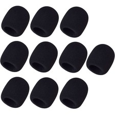 Mudder 10 Pack Microphone Covers Foam 2.9 x 2.5 x 1.4 inches, Black