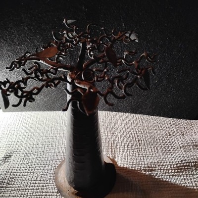 Vintage Handcrafted metal Baobab tree