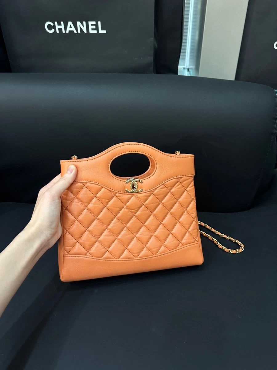 CHANEL Leather Exterior Orange Bags & Handbags for Women for sale