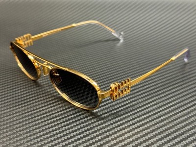 MIU MIU MU 54ZS 5AK30C Gold Blue Gradient Mirror Women's 53 mm Sunglasses