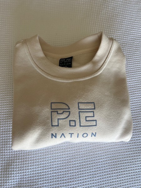 PE Nation REPLAY IVORY CROP SWEATER