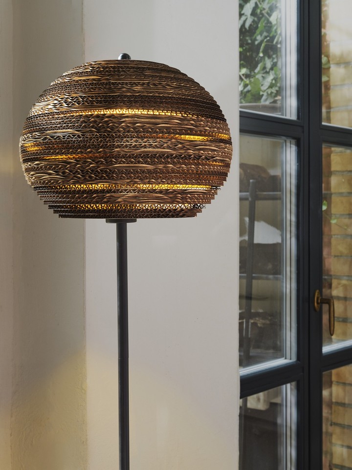 OSRAM Lampadaire Decor Cardboard Ball marron en carton ondulé, léger, E27, 1600