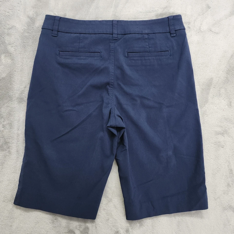 Pantalones Cortos Style&Co Para Mujer 6 Azul Pull On Frente Plano Elastizados Informales Preppy Oficina Foto 2 de 4