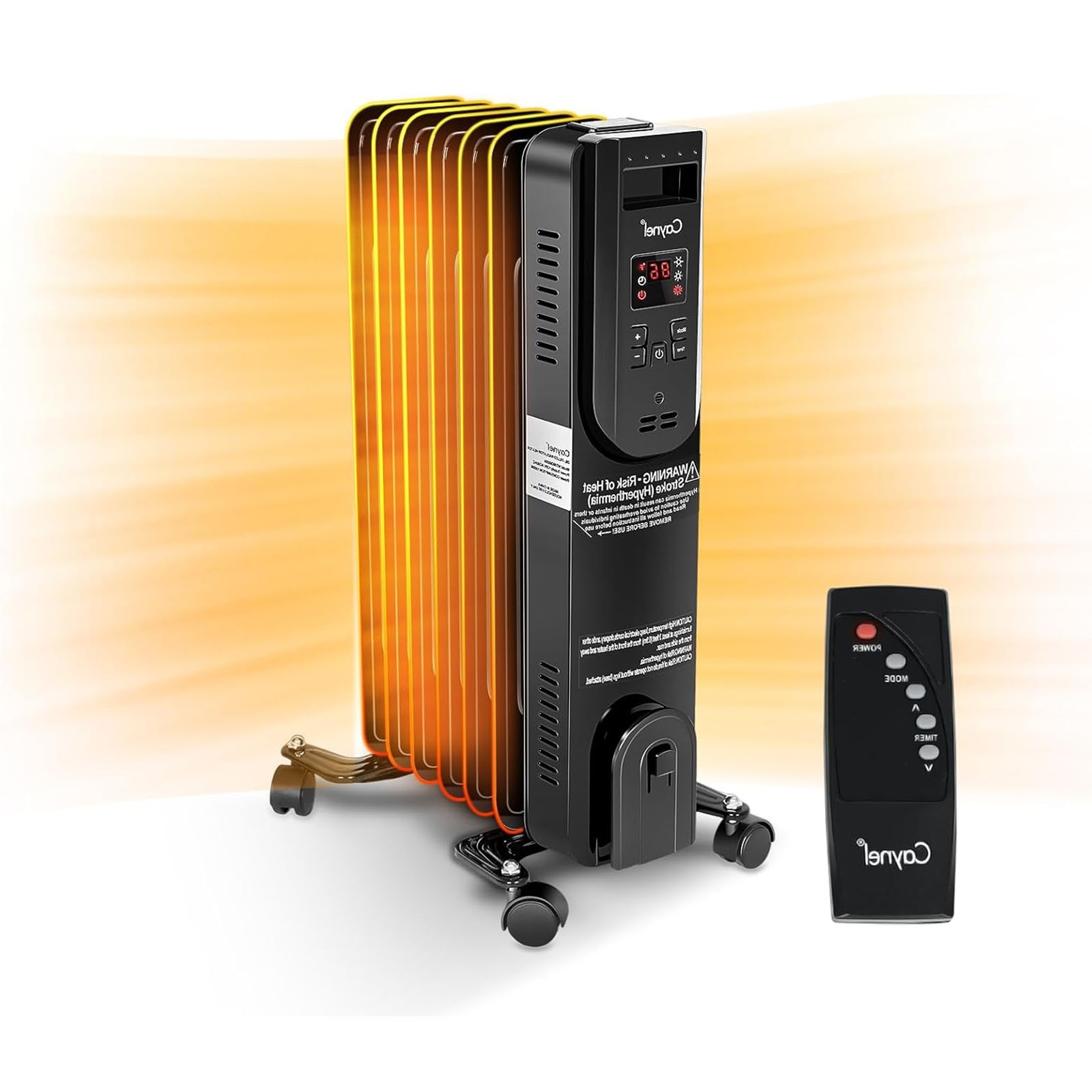 Home Space Oil Filled Radiator Heater w/ Adjustable Thermostat&24H Timer&3 Modes