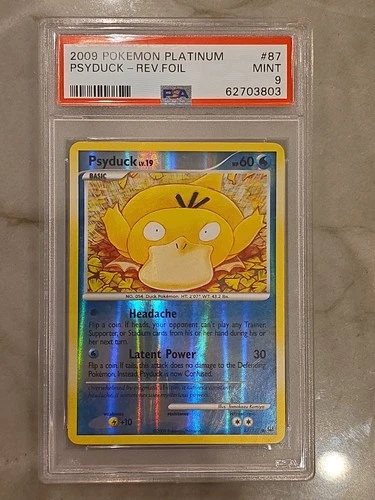 2009 Pokemon Platinum Psyduck Reverse Holo Foil #87 PSA 9 Mint POP 4