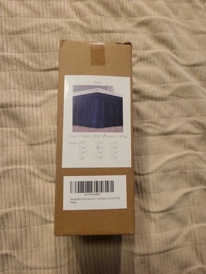 Biscayne Bay Navy Blue Wrap Around Queen Size Bed Skirt 15 Inch Drop