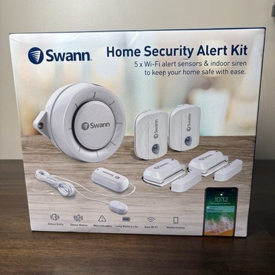SWANN WiFi Home Security Kit  5 Alert Sensors &  Indoor Siren Motion Window Door