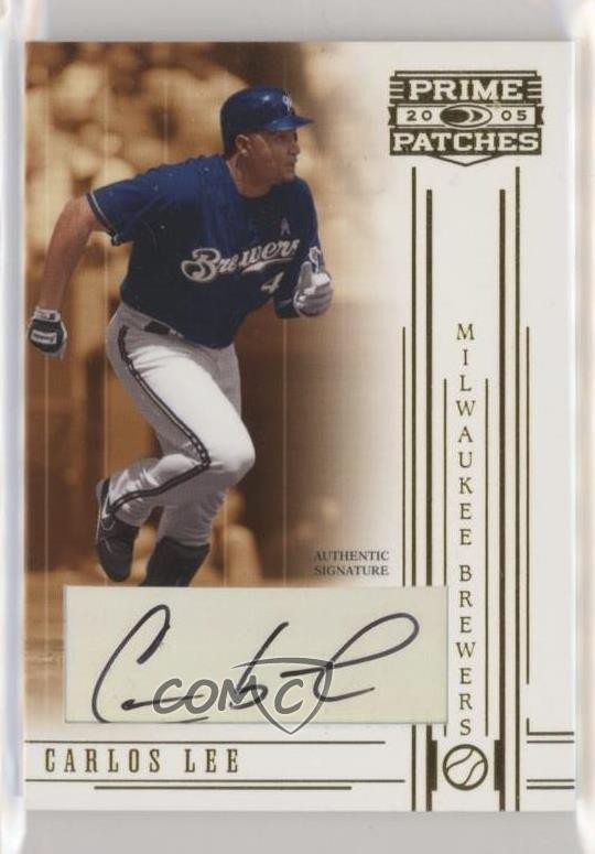 2005 Donruss Prime Patches Signatures Carlos Lee #43 Auto 7eo