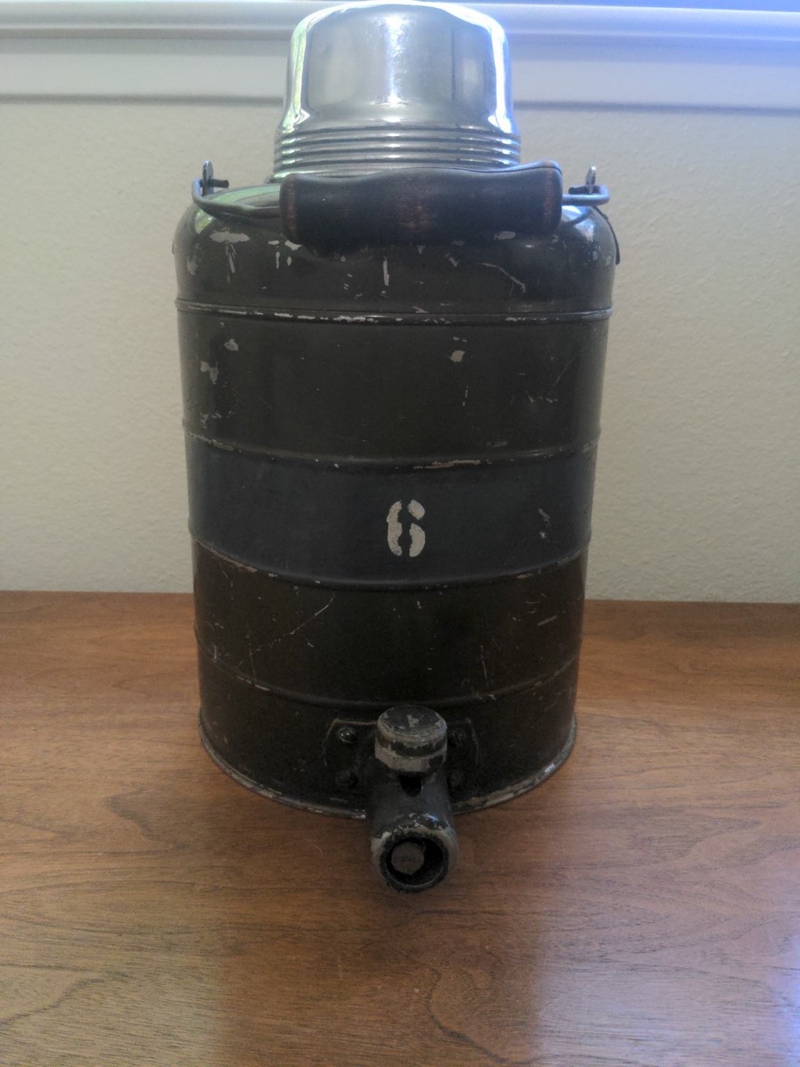 Vintage WW2 Era Stanley Thermos Jug w/ Spigot Military Green Type