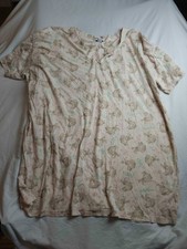 Vtg 90s Best United Garment Co Nightgown 30/32W Plus Pink Bunny Print Loungewear