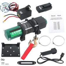 4500LB Synthetic Rope Winch IP67, w/ Wireless And Handheld Remote for UTV ATV