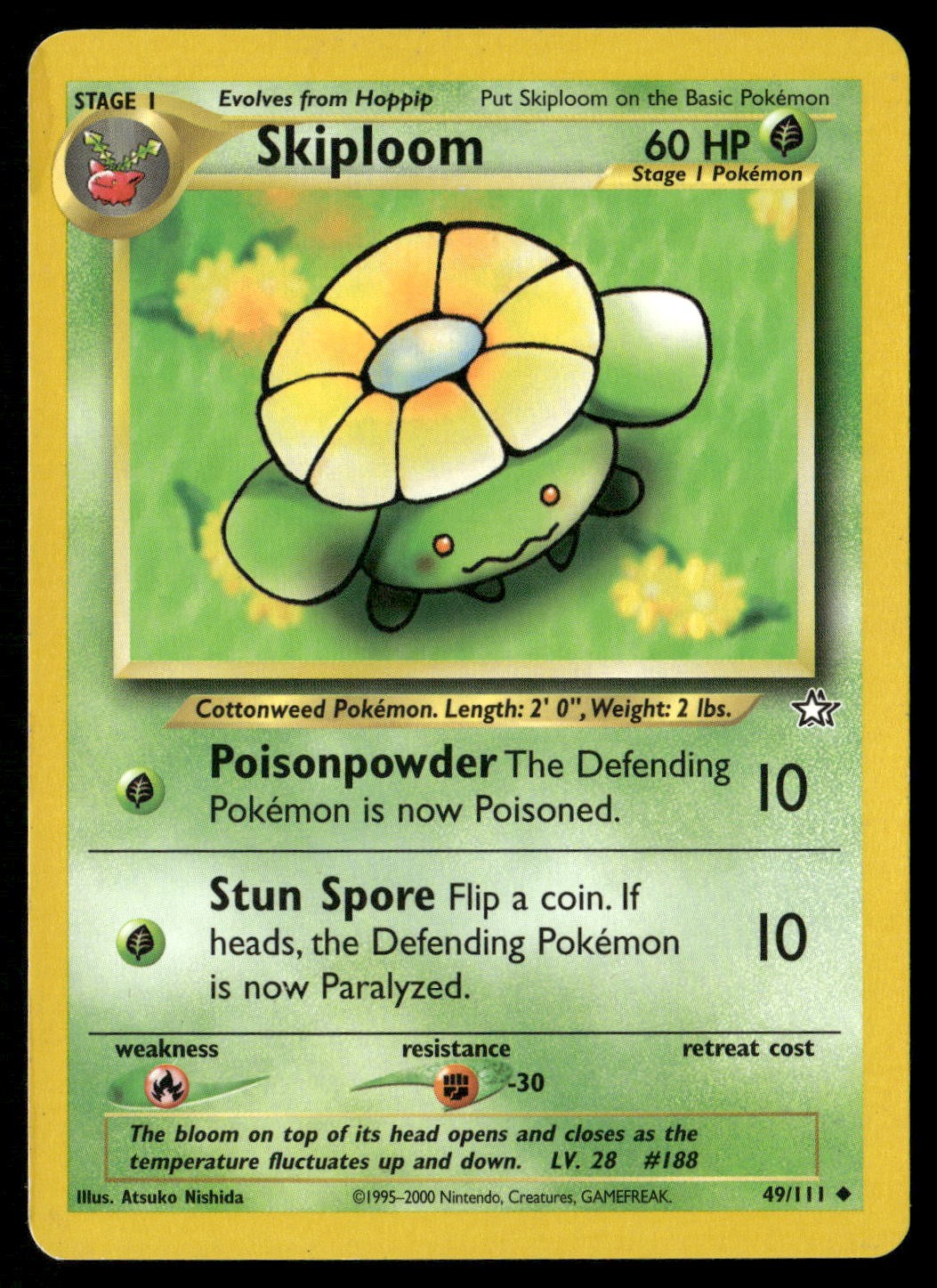 Skiploom 49/111 Uncommon Neo Genesis Pokemon Moderately Played