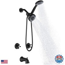 Beiyi 2 Handle Shower Faucet Set Tub Spout Matte Black Two Handle Tub And