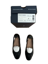 COLE HAAN Grand 360 US 8 YORK Black Soft Leather Ballet Flats Shoes
