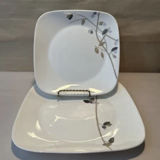 Corelle MIDNIGHT GARDEN Branch Purple SQUARE 1 DINNER/1 LUNCH PLATES