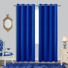 Blue Curtains 84 Inches Long for Living Room Set of 2 Panels Grommet Window D...